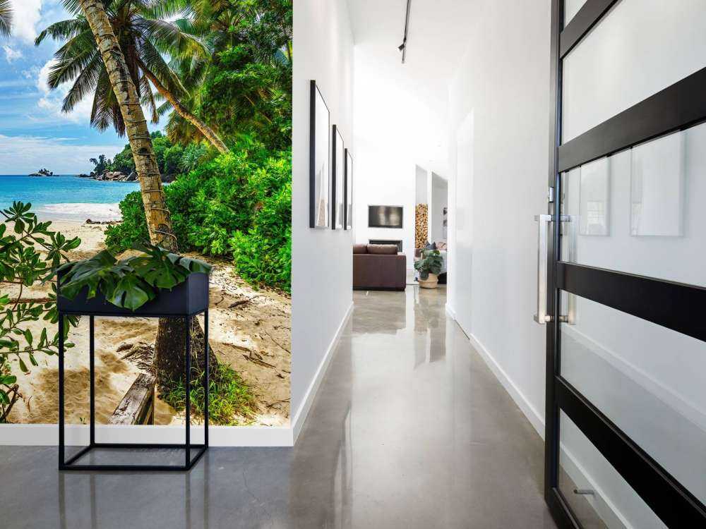 Beach between the palms