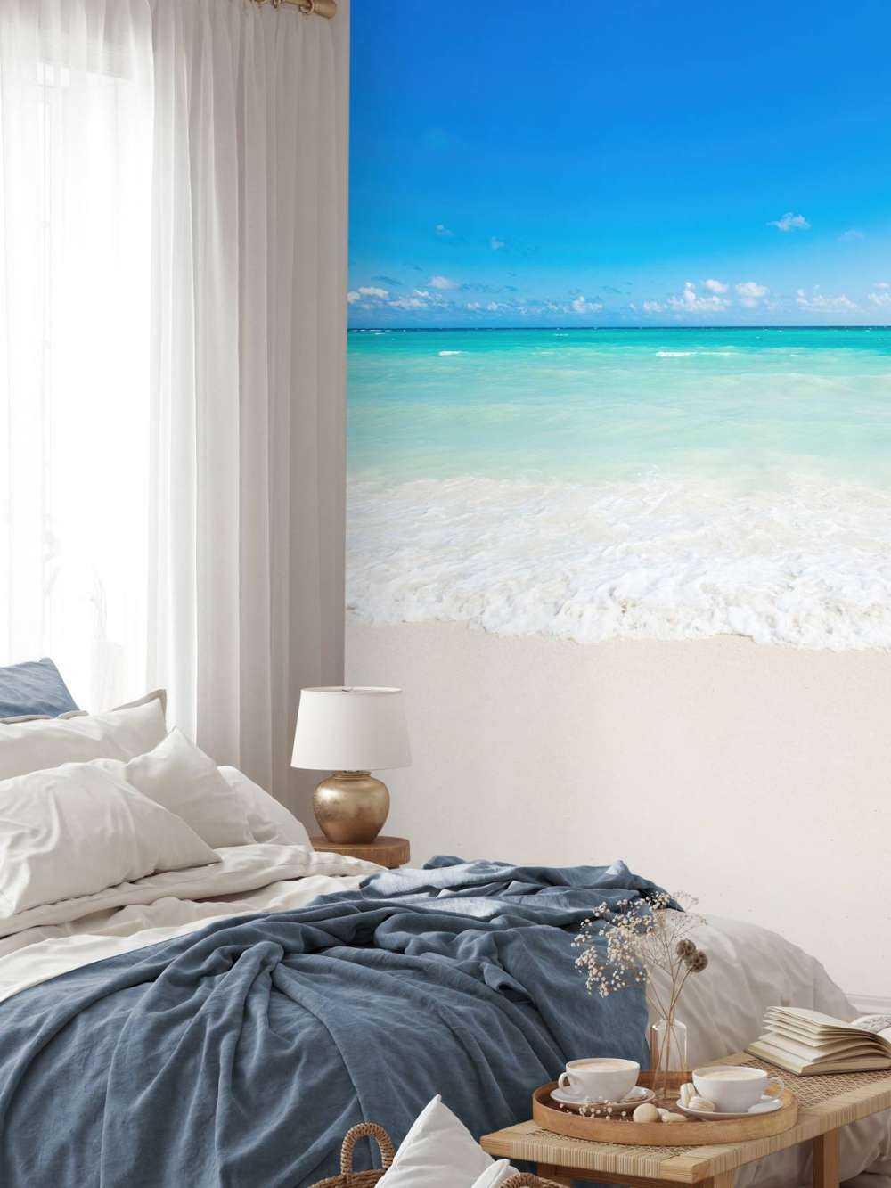 White beach and waves