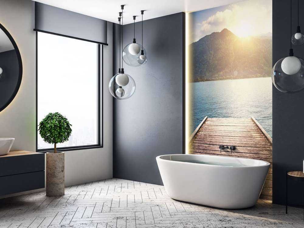 Scaffolding to a lake