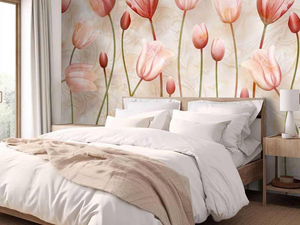 Pink waving tulips