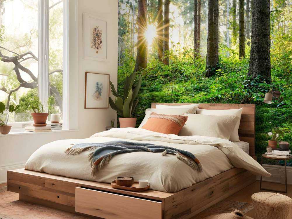 Forest panorama in spring