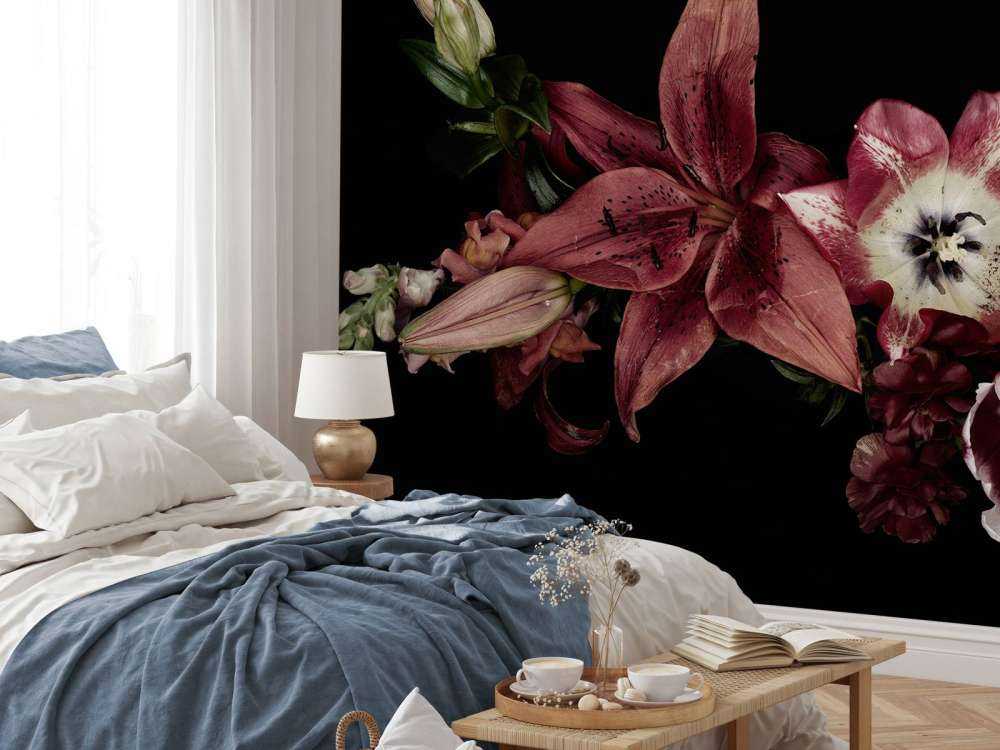 Composed colourful flowers