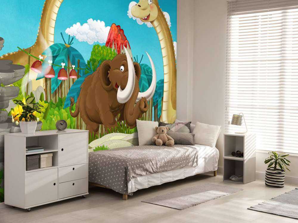 Dinosaur and a mammoth