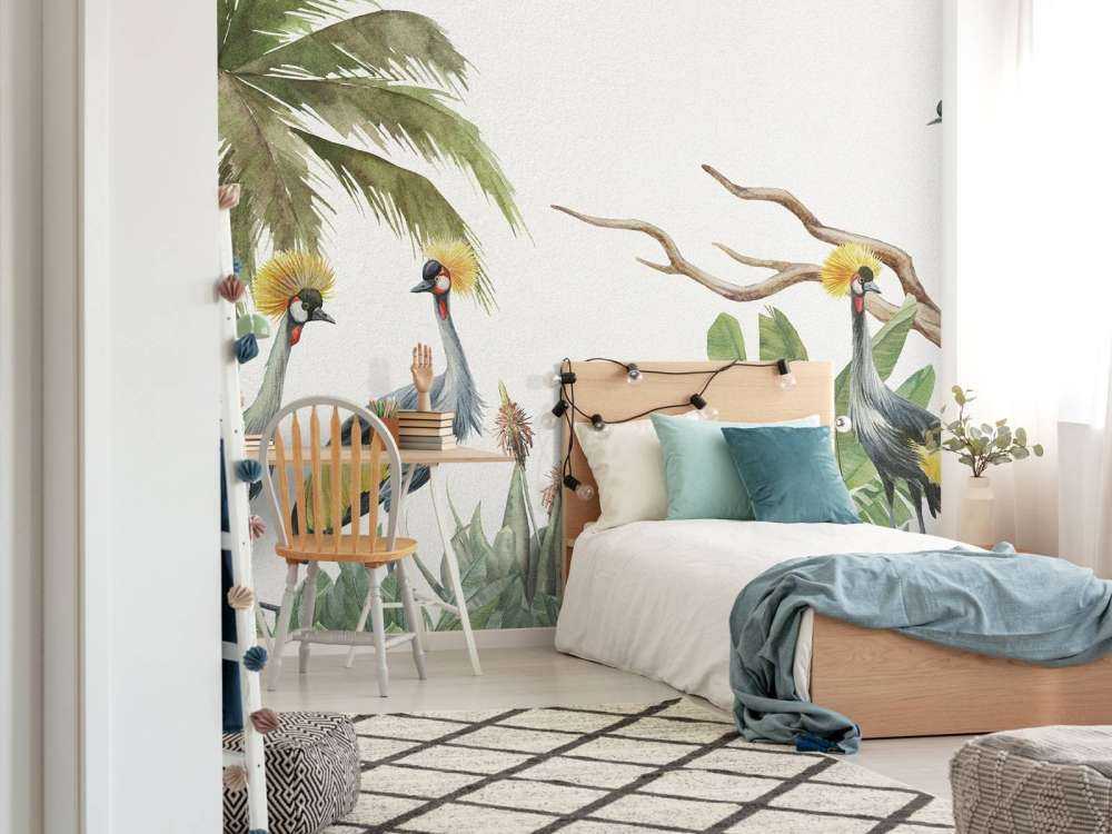 Jungle with cranes