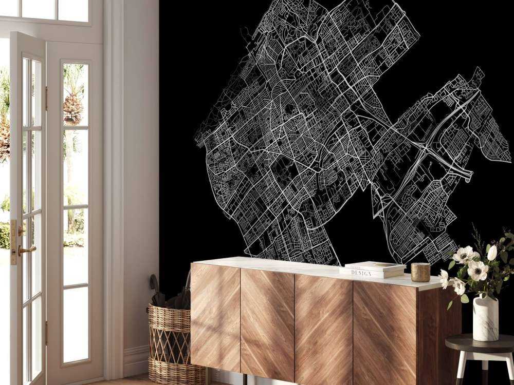 Map of The Hague, black