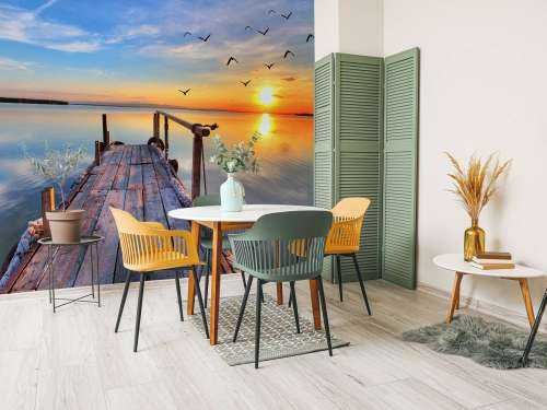 Birds above the sea