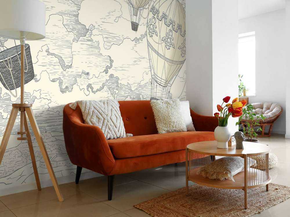 White modern hot air balloons