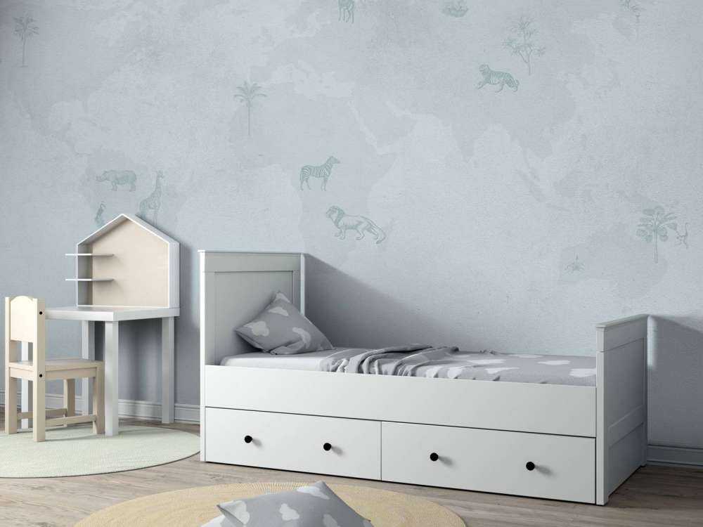 World map sketch blue