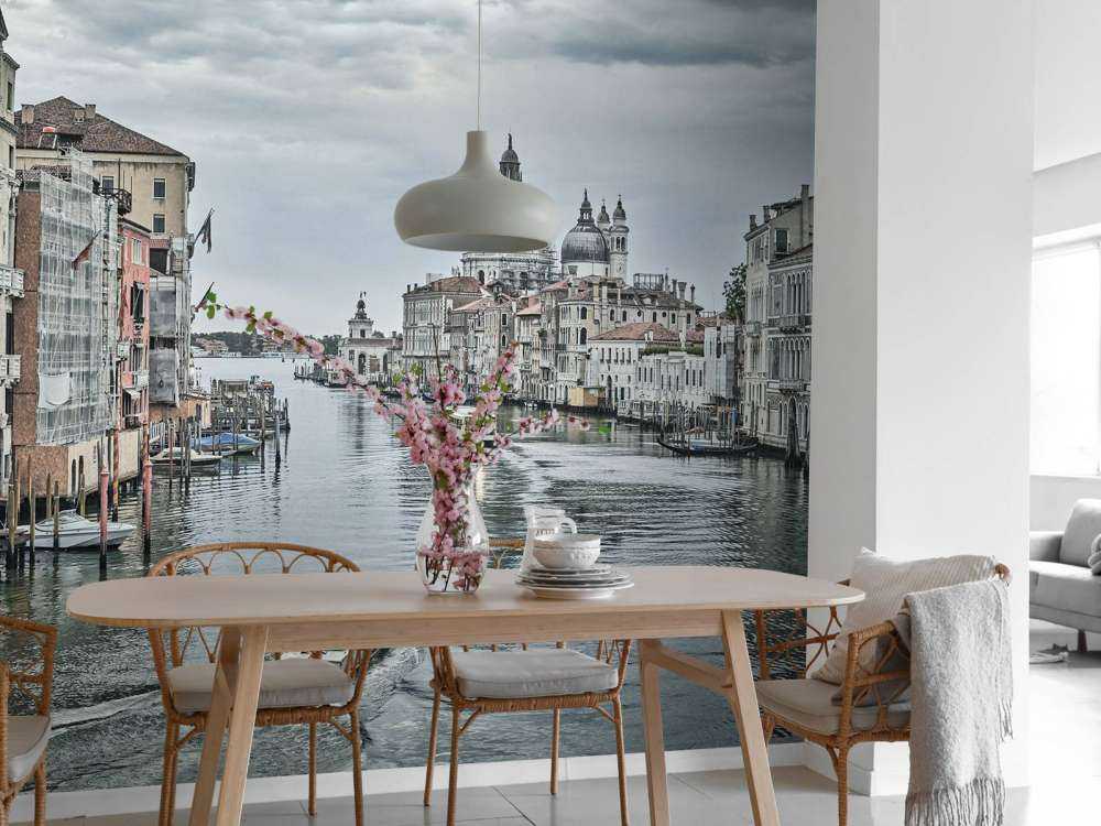 Canal with boats in Venice