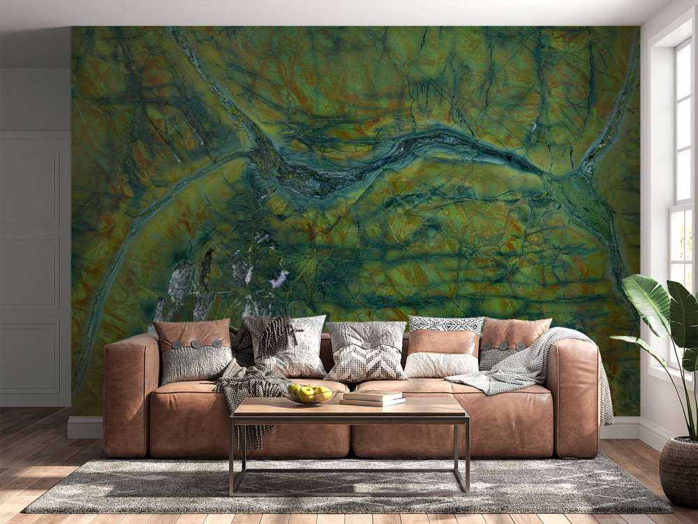 Green coloured marble