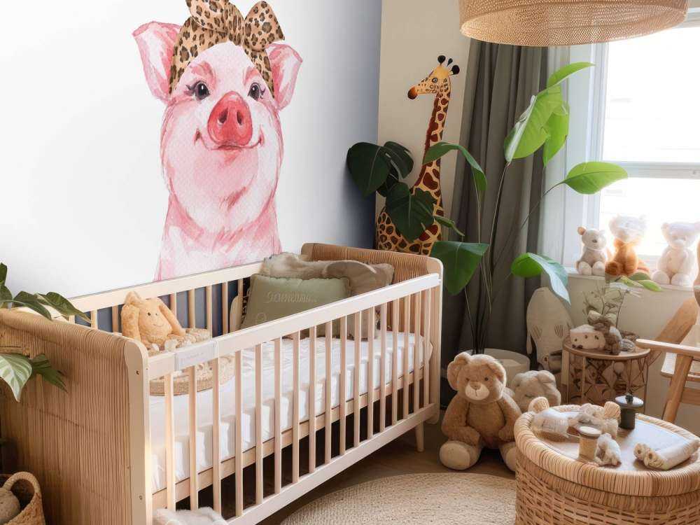 Funny little pig with a bandana