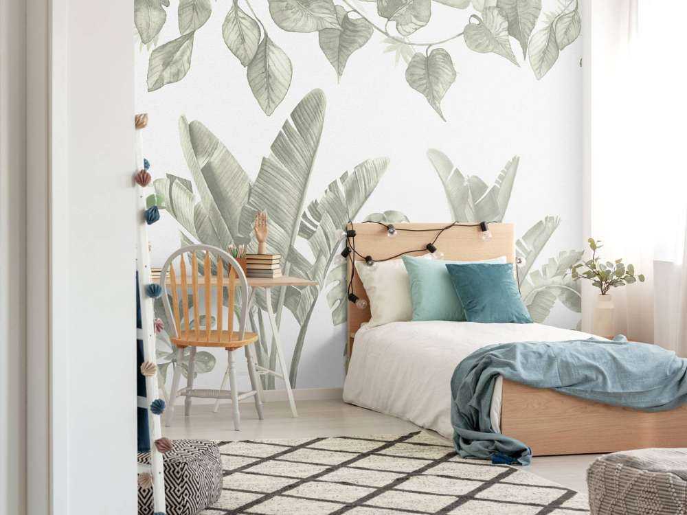 Jungle leaves in green