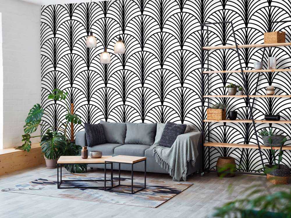 Palmette black and white