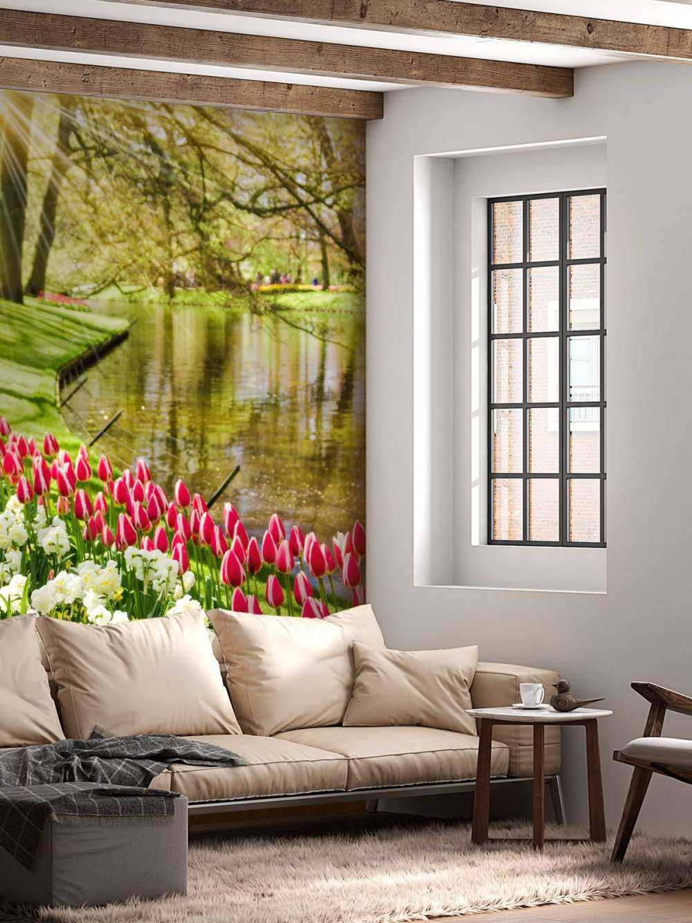 Flowers in a sunny park