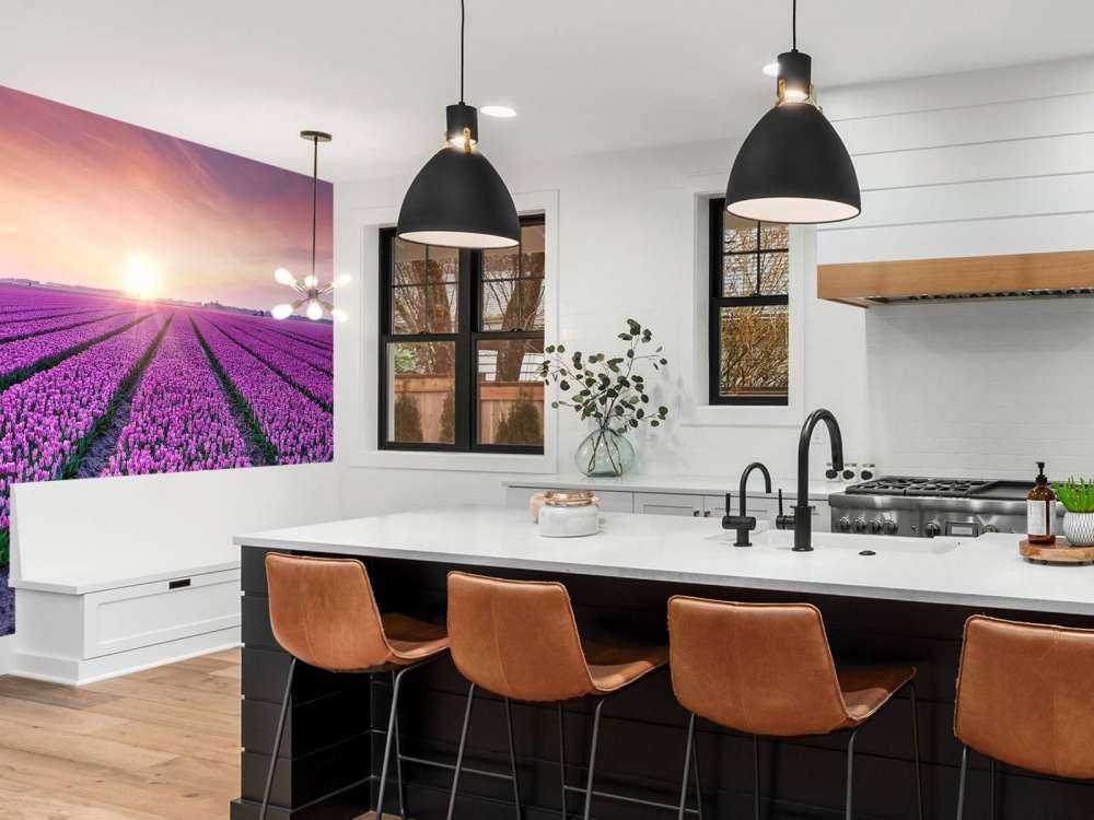 Tulip field at sunrise