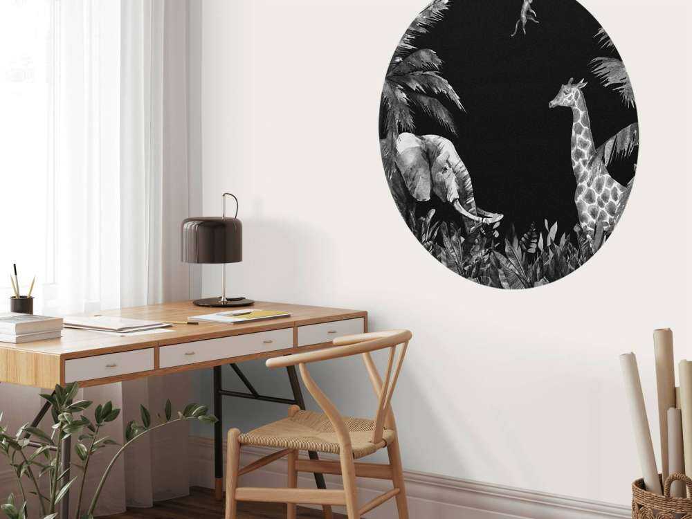 Black and white jungle animals