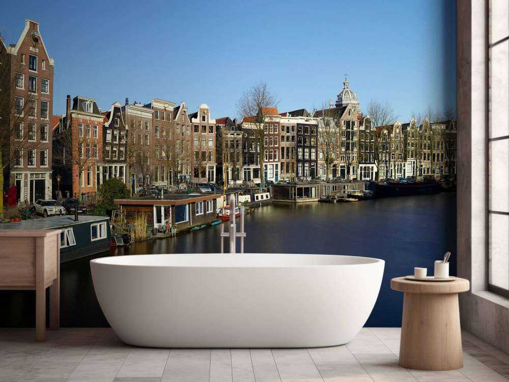 Houseboats along the canal