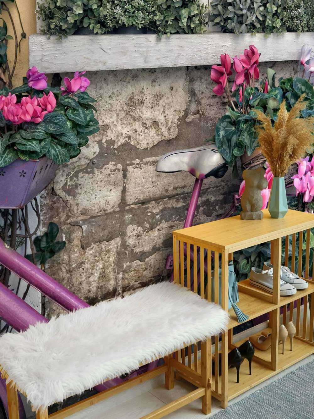 Vintage bike with flowers