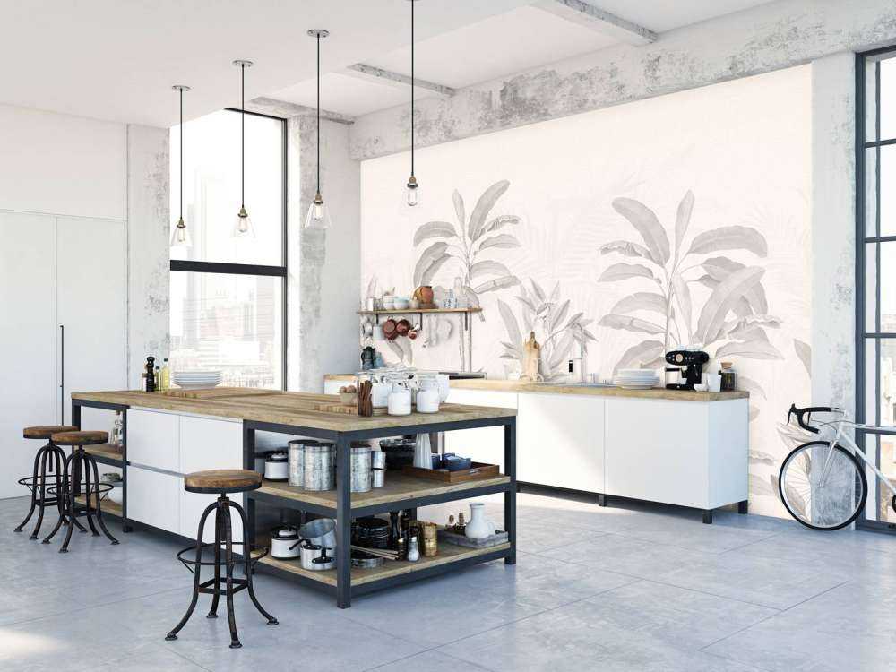 Vintage Jungle Landscape - sepia