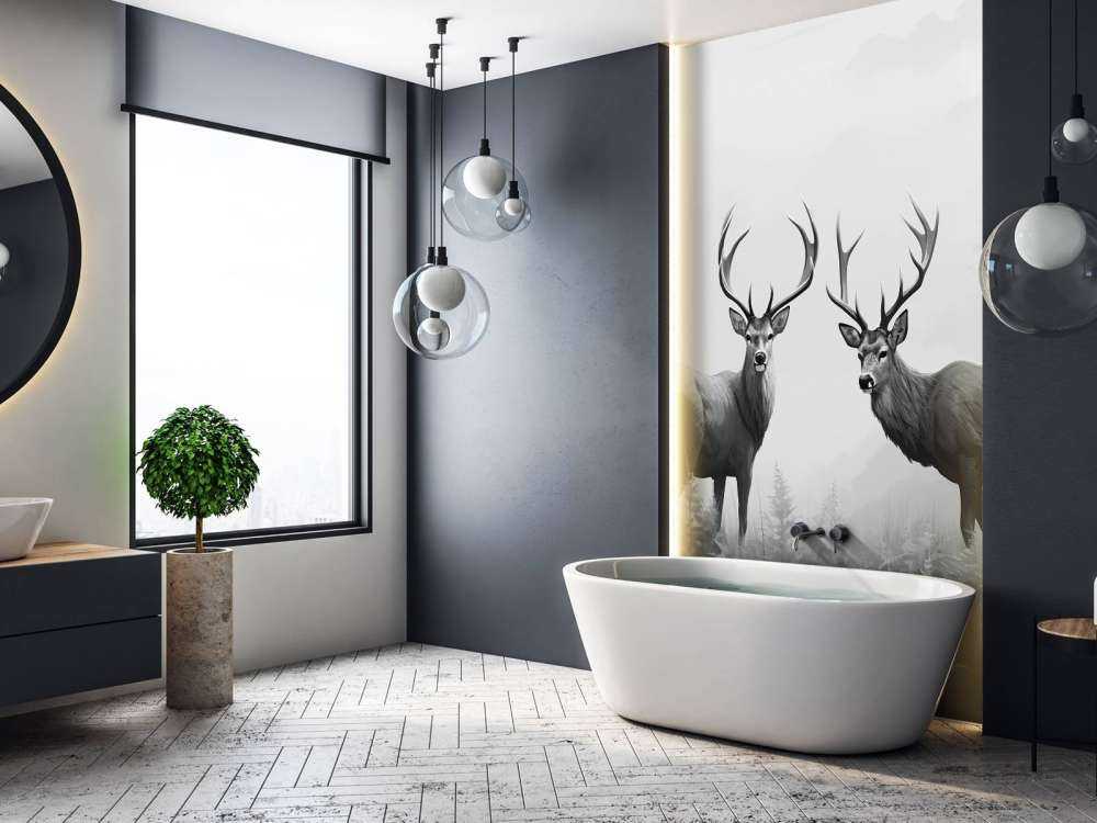 Foggy Forest Deer Symmetry