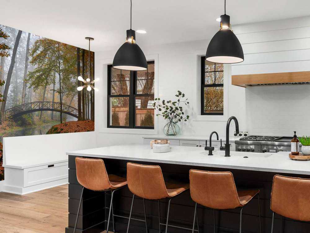 Bridge in the autumn forest