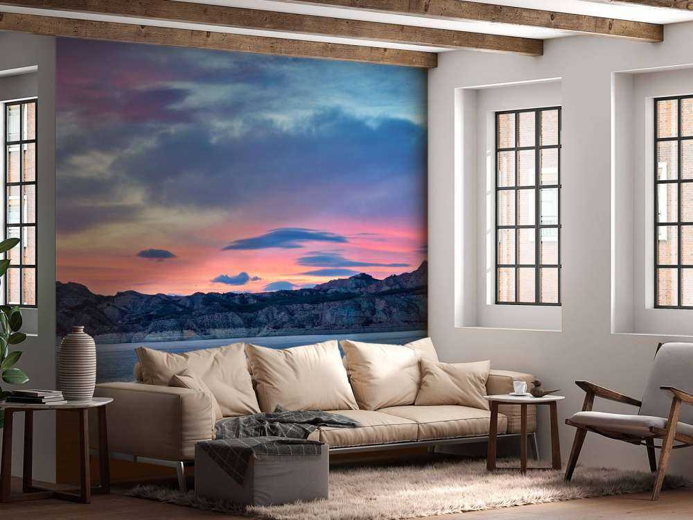 Lake with sunset