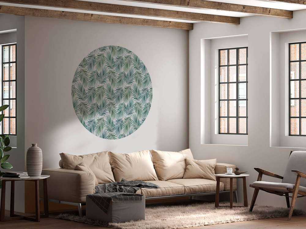 Blue and green palm leaves