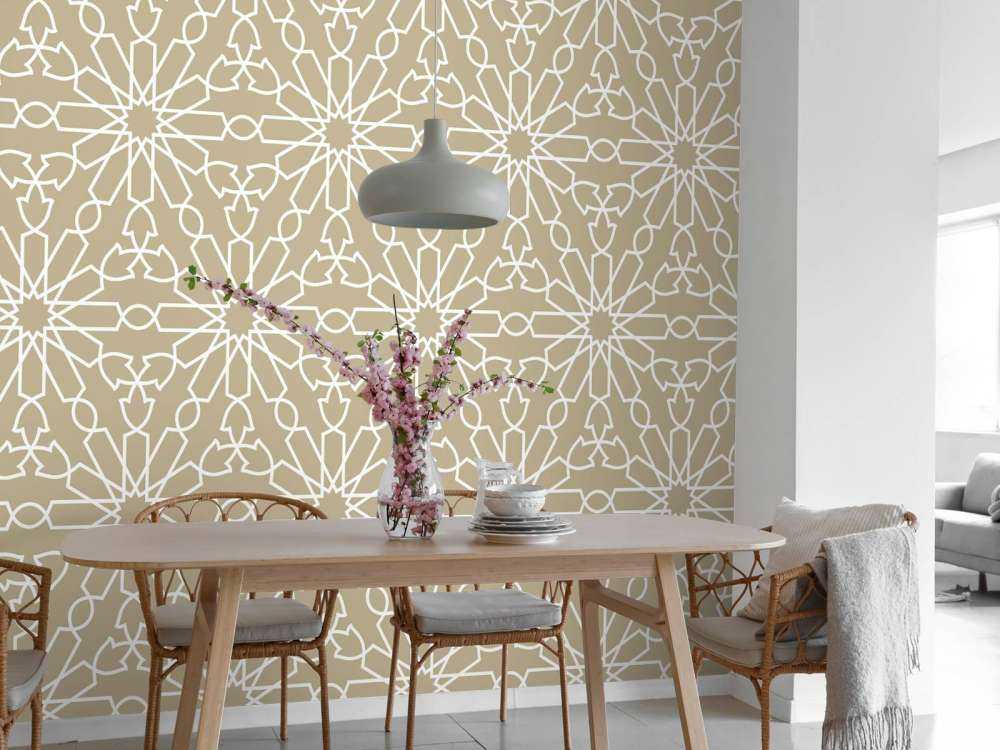 Geometric flowers, gold