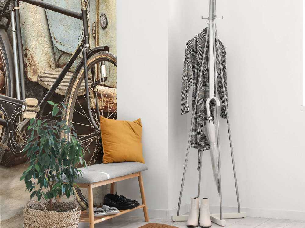 Retro old bike with truck