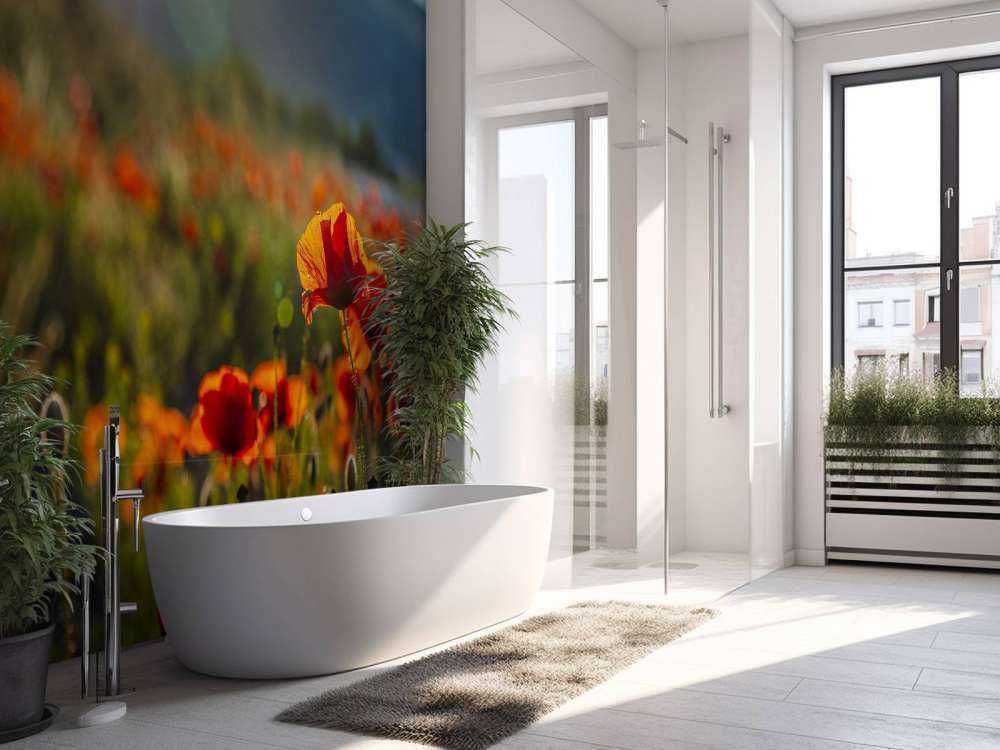 Poppies with sunbeams