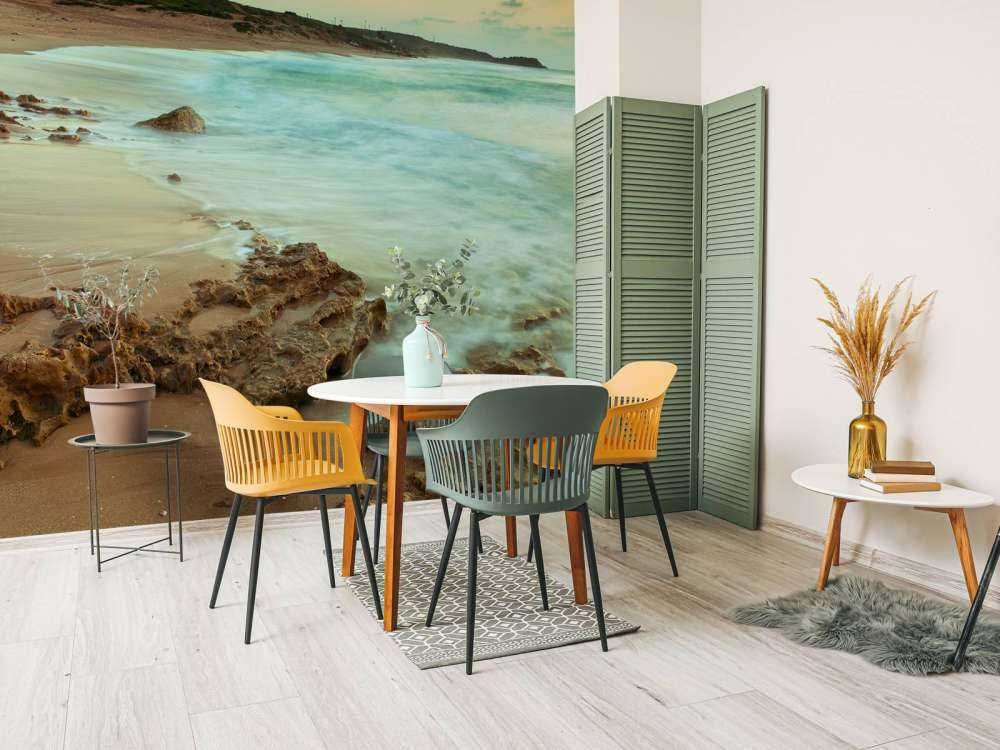 Quiet beach with rocks