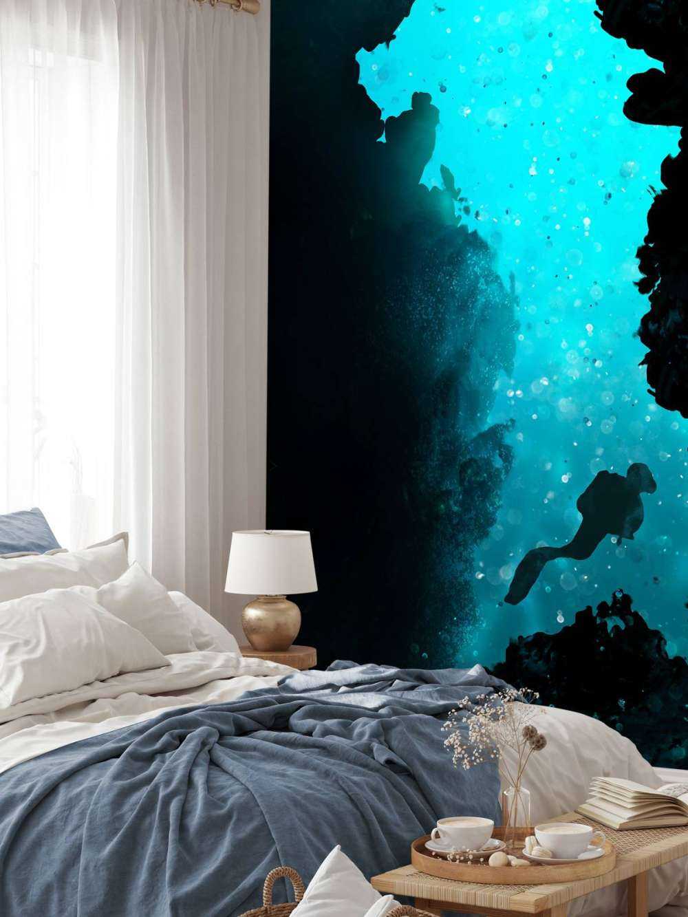 Scuba diver in a cave