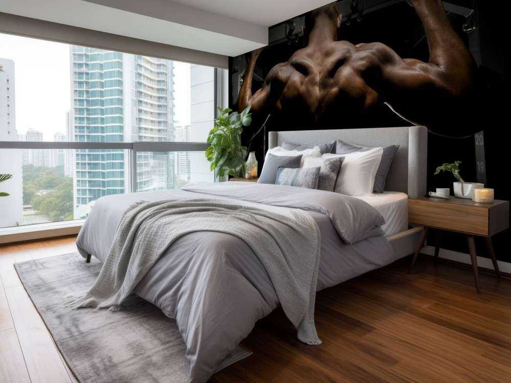 Man with a muscular back