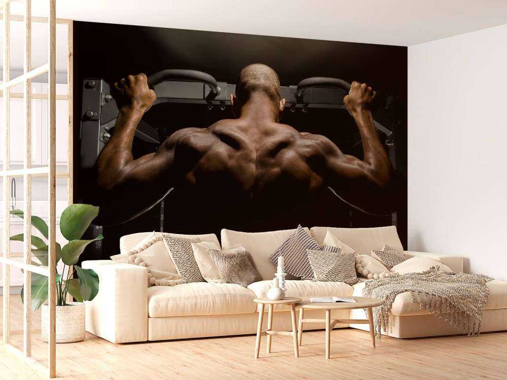 Man with a muscular back