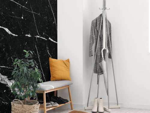 Black marble with white stripes