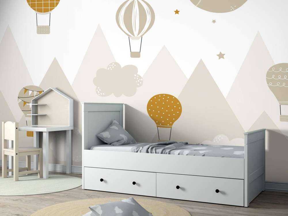 Hot air balloons through the mountains