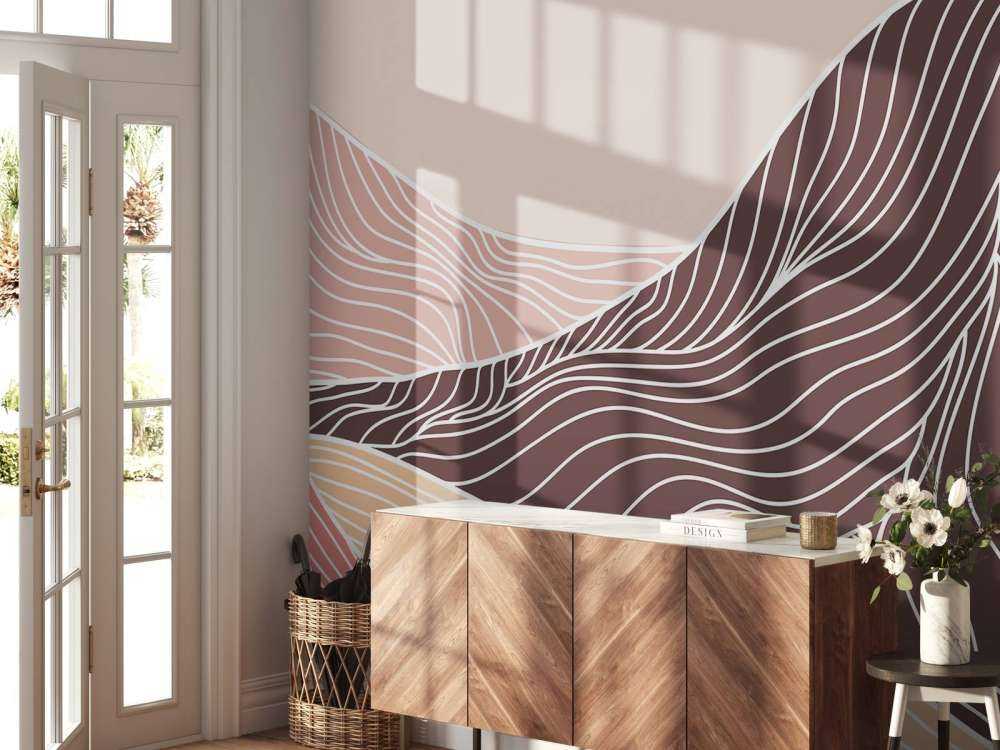 Colored lineart mountains