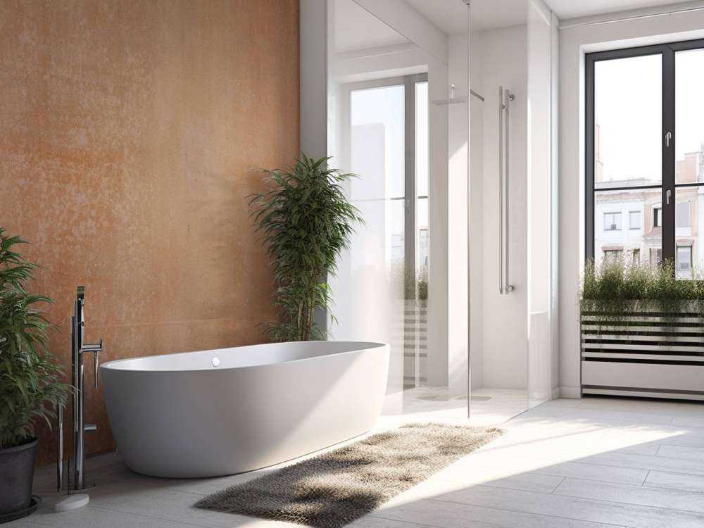 Terracotta concrete with sweeps