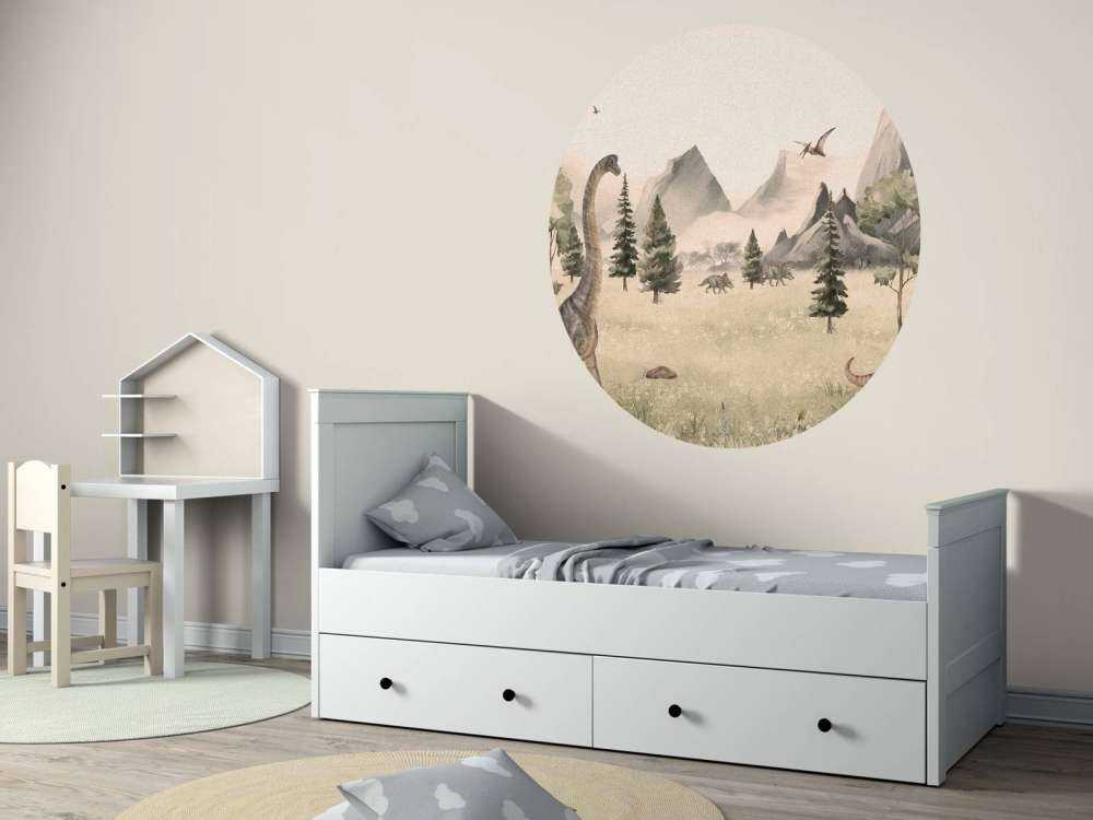 Landscape with dinosaurs in beige