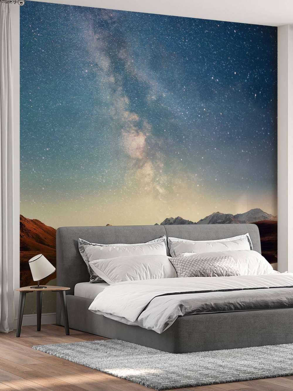 Starry sky above the mountains