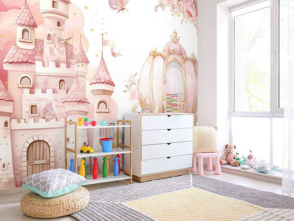 Fairy tale castle and rose carriage