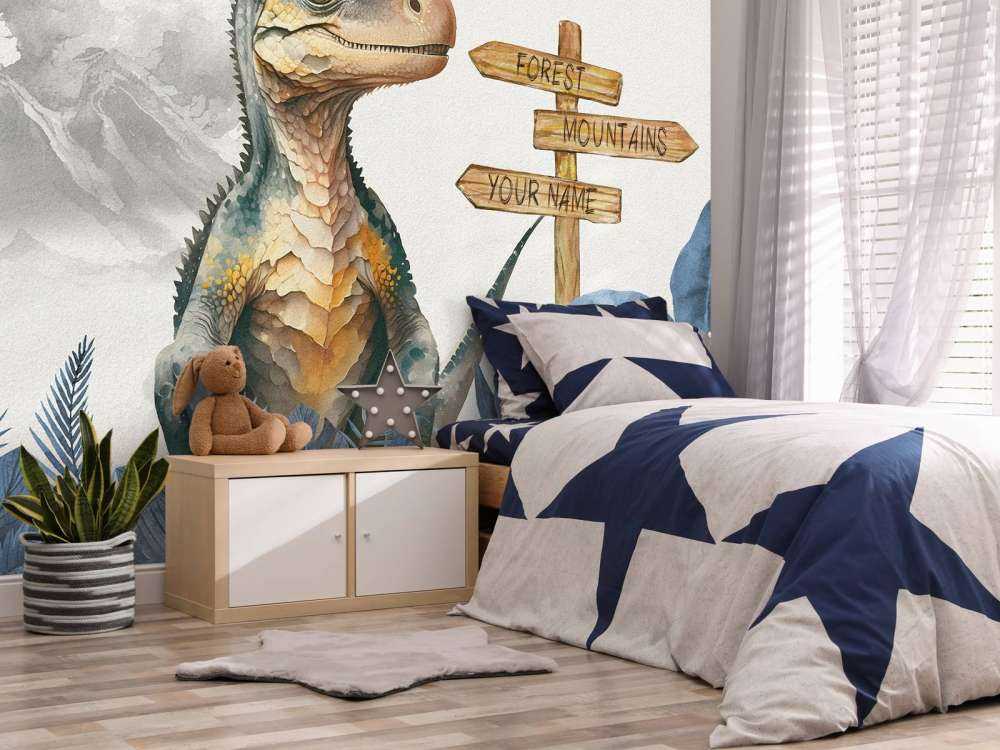 Baby velociraptor in the blue jungle