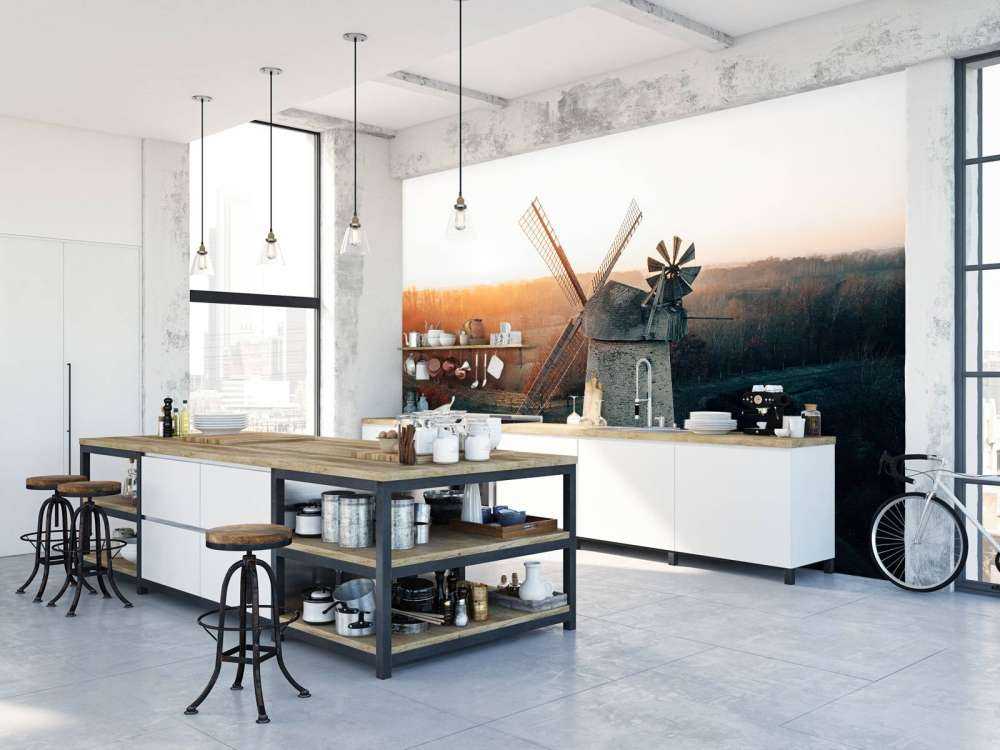 Windmill in beautiful light at sunset