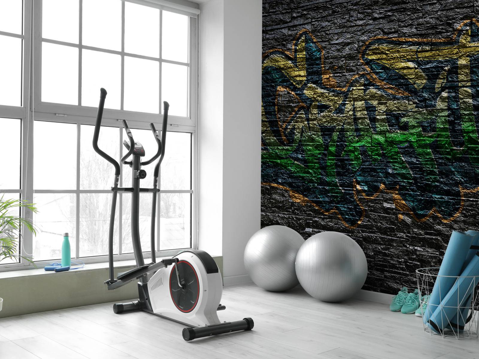 Graffiti on black stones