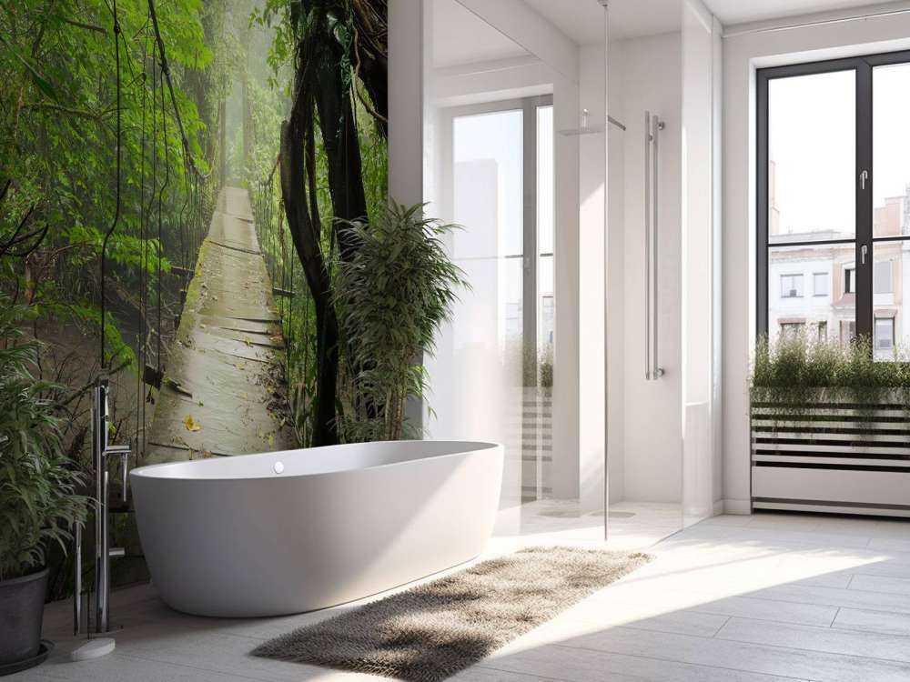 Bridge with wooden planks