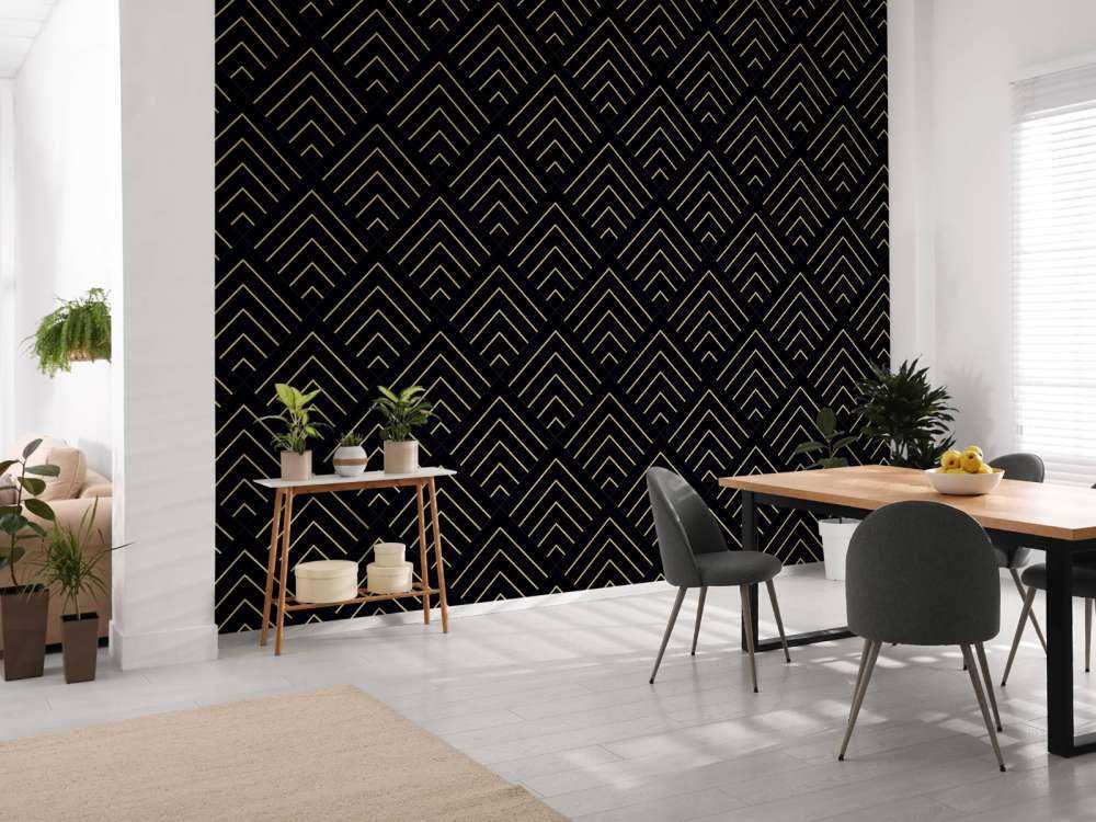Golden lines, black