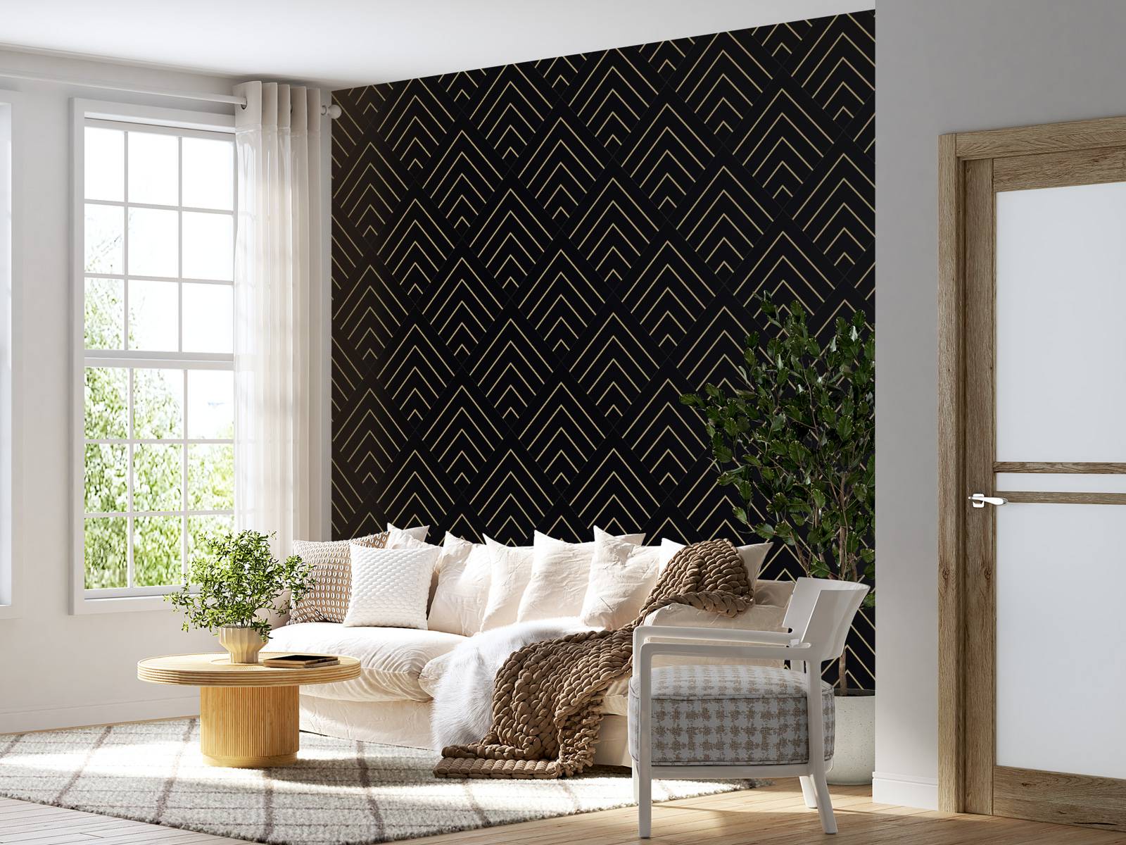 Golden lines, black
