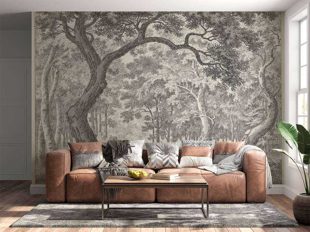 Forest view with two deer