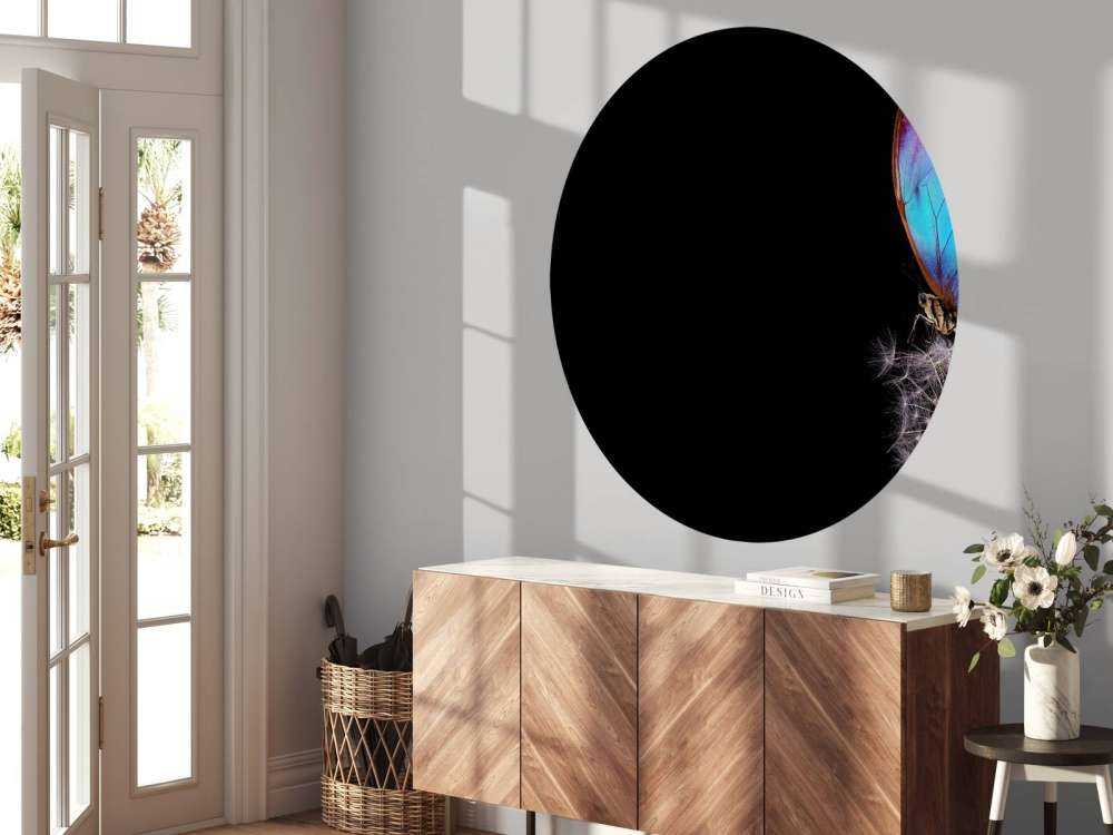 Blue butterfly on a dandelion