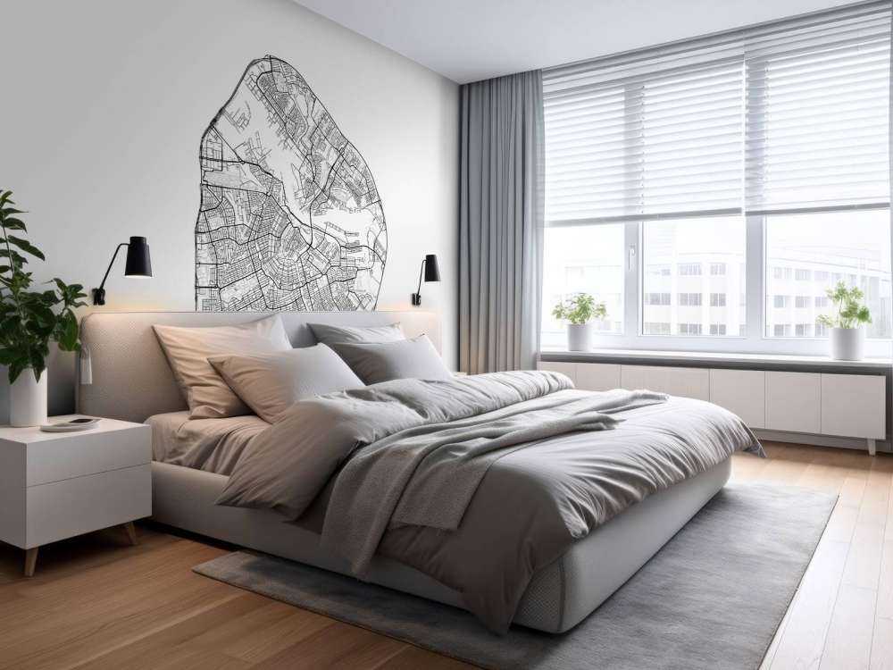 Plattegrond van Amsterdam, wit